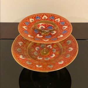 Vintage Indian 2-Tier Copper Server